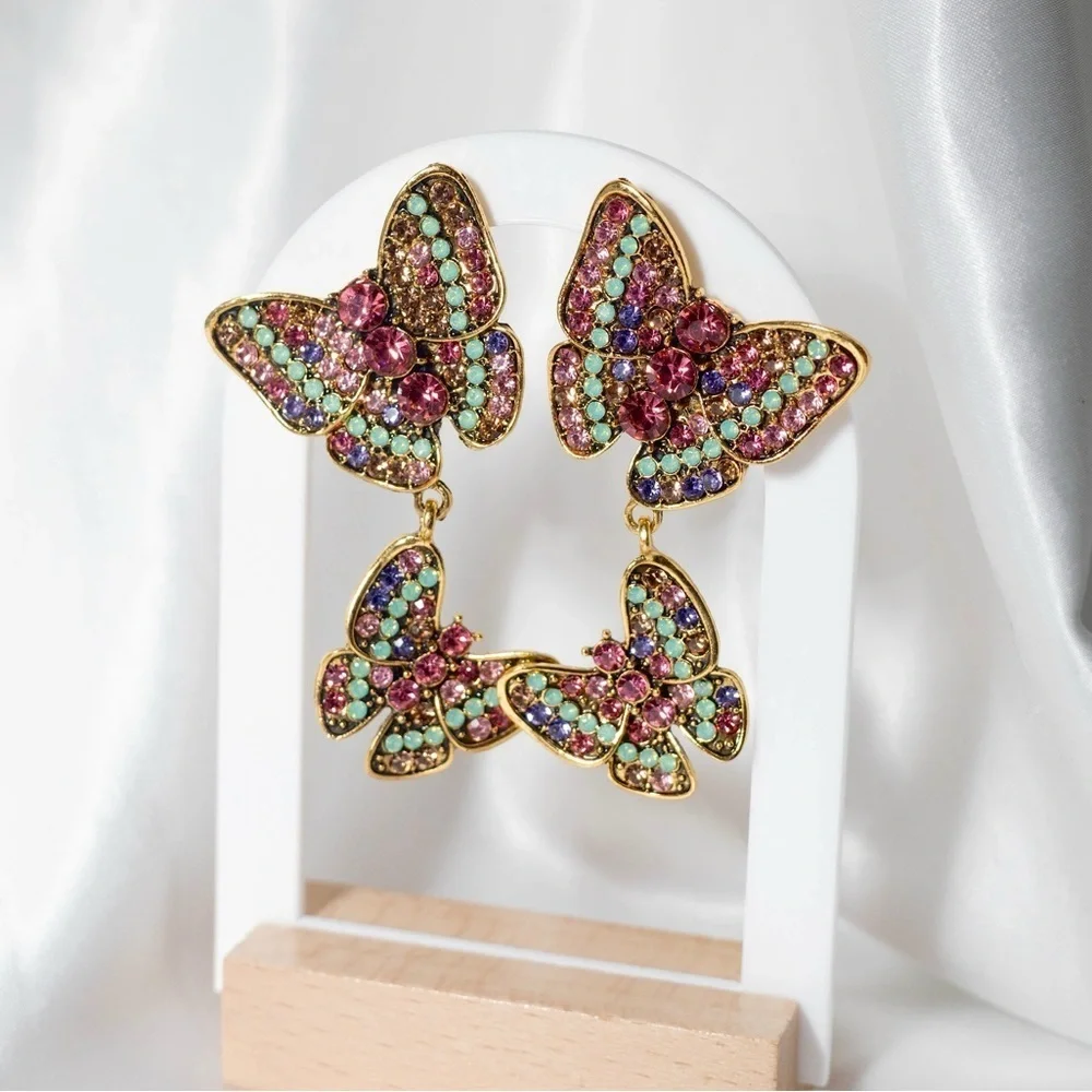 ✨Betsey Johnson Yara Rhinestone Butterfly Earrings